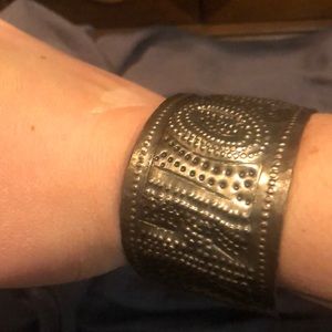 Hope Hammered Silver Bracelet